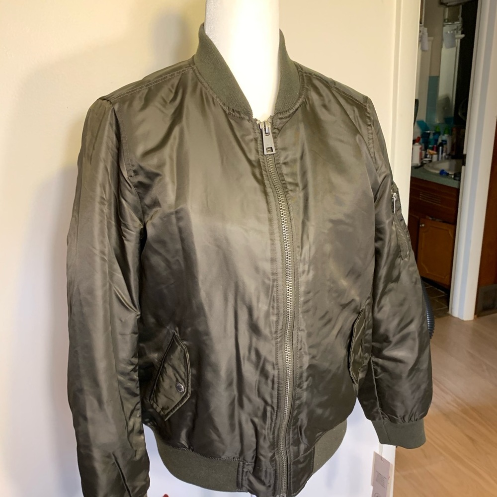NWT LEVIs Spring Coat! Bomber Jacket Green Lg